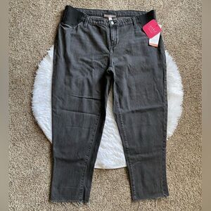 Isabel Maternity Jeans Boyfriend Under the Belly New Black Womens Size 14